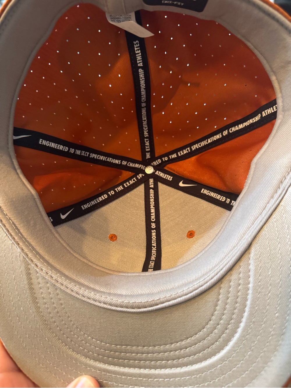 Nike Dri-FIT Texas Longhorns Orange Solid Baseball Cap Hat Size 8- 64 cm - Picture 7 of 7